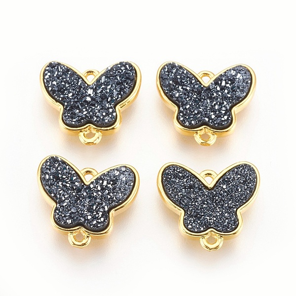 PandaHall Brass Links connectors, with Druzy Resin, Butterfly, Golden, Black, 14.5x16x4mm, Hole: 1.2mm Brass+Resin Butterfly Black
PandaHall Brass Links connectors, with Druzy Resin, Butterfly, Golden, Black, 14.5x16x4mm, Hole: 1.2mm Brass+Resin Butterfly Black