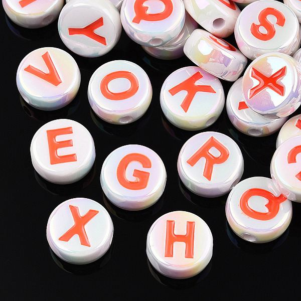 PandaHall UV Plating Enamel Acrylic Beads, Iridescent, Mixed Letter, Flat Round, Coral, 15x7mm, Hole: 2.2mm Acrylic Flat Round Red
PandaHall UV Plating Enamel Acrylic Beads, Iridescent, Mixed Letter, Flat Round, Coral, 15x7mm, Hole: 2.2mm Acrylic Flat Round Red