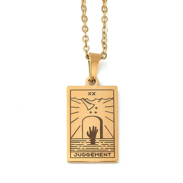 PandaHall Tarot Theme 304 Stainless Steel Pendant Nacklaces For Women, Cable Chain Necklaces, Real 18K Gold Plated, Judgement, 455mm...
PandaHall Tarot Theme 304 Stainless Steel Pendant Nacklaces For Women, Cable Chain Necklaces, Real 18K Gold Plated, Judgement, 455mm...