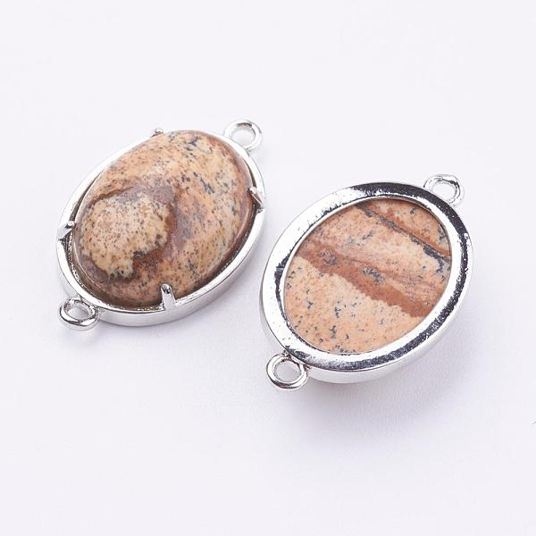 PandaHall Brass Natural Picture Jasper Links connectors, Oval, Platinum, 15x26x5.5~7mm, Hole: 1.5~2mm Picture Jasper Oval
PandaHall Brass Natural Picture Jasper Links connectors, Oval, Platinum, 15x26x5.5~7mm, Hole: 1.5~2mm Picture Jasper Oval