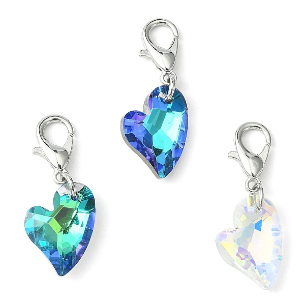PandaHall Heart Glass Pendant Decoration, with Zinc Alloy Lobster Claw Clasps, Mixed Color, 31.5mm Glass Heart Multicolor
PandaHall Heart Glass Pendant Decoration, with Zinc Alloy Lobster Claw Clasps, Mixed Color, 31.5mm Glass Heart Multicolor