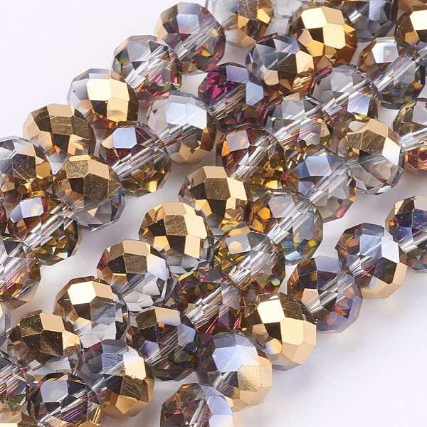 PandaHall Electroplate Glass Faceted Rondelle Beads Strands, Half Golden Plated, Gold, 10x8mm, Hole: 1mm, about 63~65pcs/strand, 19.2~20...
PandaHall Electroplate Glass Faceted Rondelle Beads Strands, Half Golden Plated, Gold, 10x8mm, Hole: 1mm, about 63~65pcs/strand, 19.2~20...