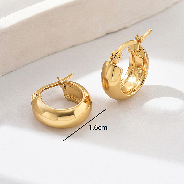 PandaHall 304 Stainless Steel Hoop Earrings, Real 18K Gold Plated, 16mm 304 Stainless Steel
PandaHall 304 Stainless Steel Hoop Earrings, Real 18K Gold Plated, 16mm 304 Stainless Steel