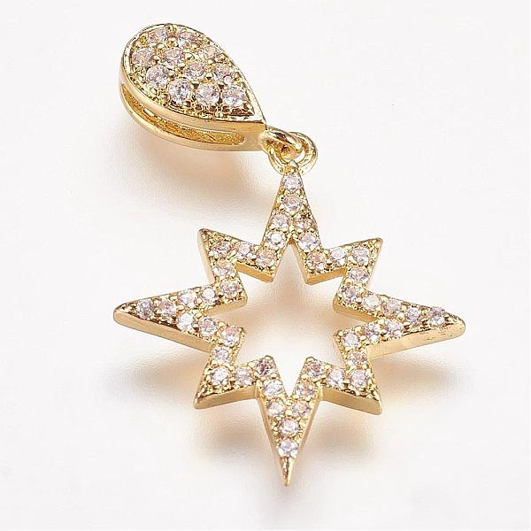 PandaHall Brass Micro Pave Cubic Zirconia Pendants, Star, Golden, 28.5mm, Hole: 1x6mm Brass+Cubic Zirconia Star
PandaHall Brass Micro Pave Cubic Zirconia Pendants, Star, Golden, 28.5mm, Hole: 1x6mm Brass+Cubic Zirconia Star