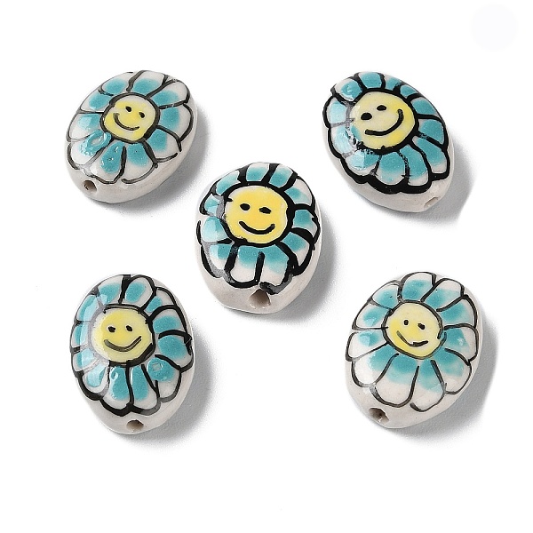 PandaHall Handmade Porcelain Beads, Famille Rose Porcelain, Oval with Flower, Turquoise, 19x14~16x5~6mm, Hole: 1.2mm Porcelain Oval Green
PandaHall Handmade Porcelain Beads, Famille Rose Porcelain, Oval with Flower, Turquoise, 19x14~16x5~6mm, Hole: 1.2mm Porcelain Oval Green