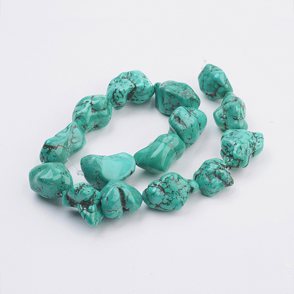 PandaHall Natural Magnesite Beads Strands, Nuggets, Dyed & Heated, 23~32x18~25mm, Hole: 1.5mm, about 15pcs/strand, 15.7 inch(40cm) Magnesite...
PandaHall Natural Magnesite Beads Strands, Nuggets, Dyed & Heated, 23~32x18~25mm, Hole: 1.5mm, about 15pcs/strand, 15.7 inch(40cm) Magnesite...