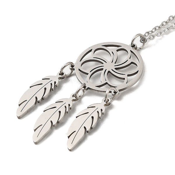 PandaHall 201 Stainless Steel Pendnat Necklace with Cable Chains, Web with Feather, Stainless Steel Color, 19.61~19.65 inch(49.8~49.9cm) 201...
PandaHall 201 Stainless Steel Pendnat Necklace with Cable Chains, Web with Feather, Stainless Steel Color, 19.61~19.65 inch(49.8~49.9cm) 201...