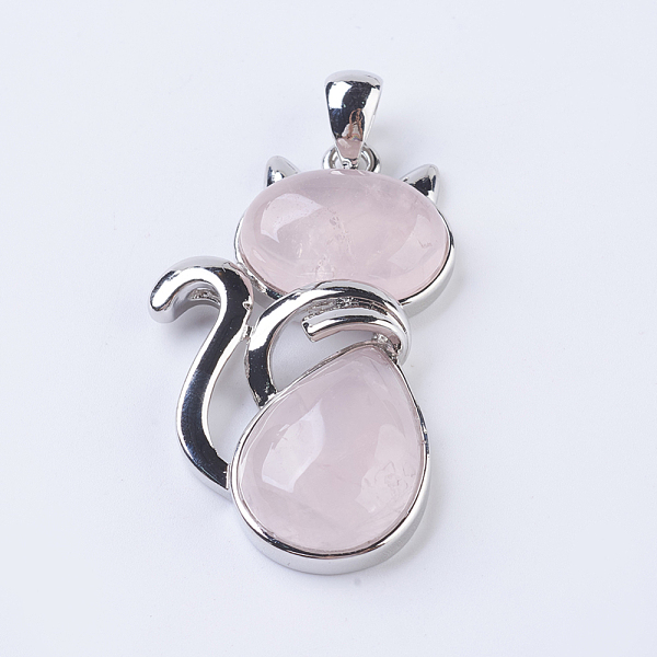 PandaHall Natural Rose Quartz Kitten Pendants, with Brass Findings, Cat Silhouette Shape, Platinum, 45x27x8mm, Hole: 5x7mm Rose Quartz Cat...
PandaHall Natural Rose Quartz Kitten Pendants, with Brass Findings, Cat Silhouette Shape, Platinum, 45x27x8mm, Hole: 5x7mm Rose Quartz Cat...