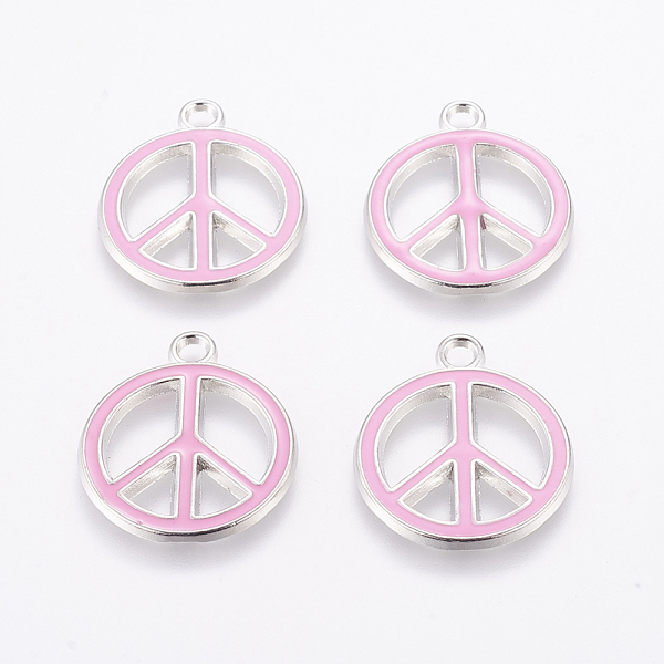 PandaHall Alloy Enamel Pendants, Lead Free and Cadmium Free, Peace Sign, Platinum Metal Color, Pink, 29x24.5x2mm, Hole: 3mm Alloy+Enamel...
PandaHall Alloy Enamel Pendants, Lead Free and Cadmium Free, Peace Sign, Platinum Metal Color, Pink, 29x24.5x2mm, Hole: 3mm Alloy+Enamel...