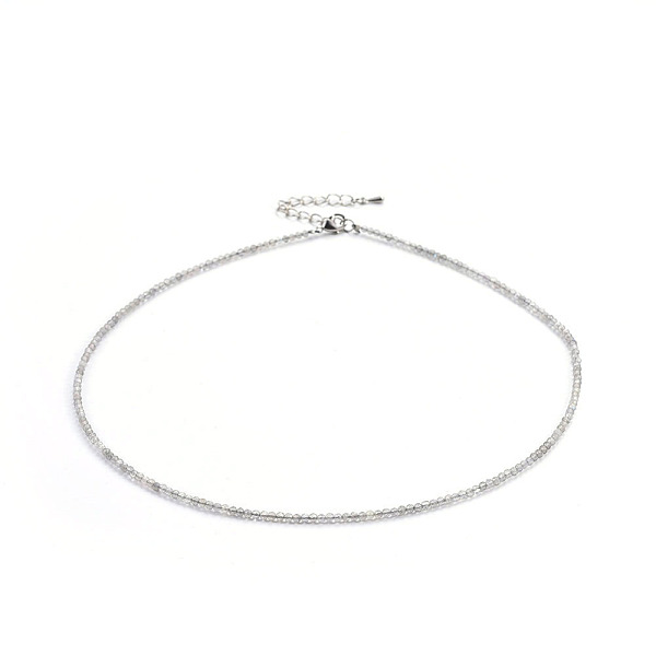 PandaHall Natural Labradorite Beaded Necklaces, with Brass Findings, Round, Faceted, Platinum, 16.1 inch(41cm) Labradorite Gray
PandaHall Natural Labradorite Beaded Necklaces, with Brass Findings, Round, Faceted, Platinum, 16.1 inch(41cm) Labradorite Gray