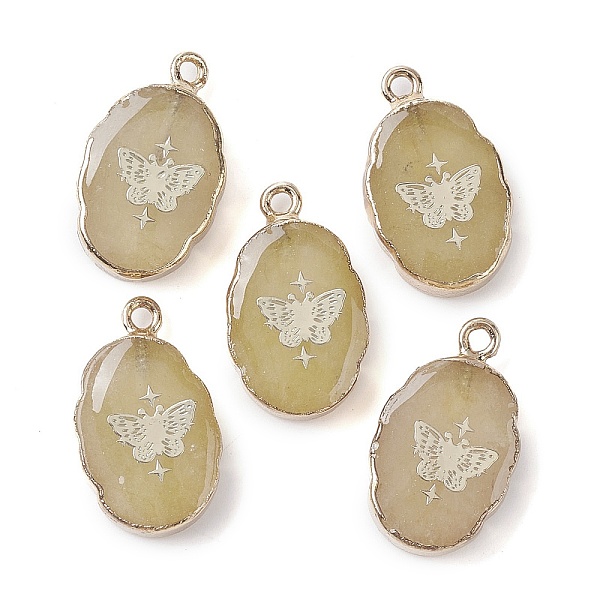 PandaHall Natural White Jade Pendants, Dyed & Heated, Golden Plated Brass Oval Charms, Pale Goldenrod, Butterfly, 22~22.5x13~13.5x4.5mm...
PandaHall Natural White Jade Pendants, Dyed & Heated, Golden Plated Brass Oval Charms, Pale Goldenrod, Butterfly, 22~22.5x13~13.5x4.5mm...