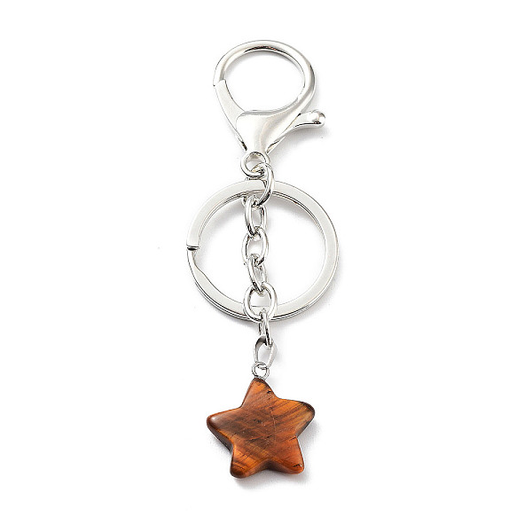 PandaHall Natural Tiger Eye Keychain, with Platinum Plated Iron Split Key Rings, Star, 9.8cm Tiger Eye Star
PandaHall Natural Tiger Eye Keychain, with Platinum Plated Iron Split Key Rings, Star, 9.8cm Tiger Eye Star