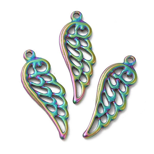 PandaHall Ion Plating(IP) 304 Stainless Steel Pendants, Wing Charm, Rainbow Color, 27x9.5x1.5mm, Hole: 1.4mm 304 Stainless Steel Wing
PandaHall Ion Plating(IP) 304 Stainless Steel Pendants, Wing Charm, Rainbow Color, 27x9.5x1.5mm, Hole: 1.4mm 304 Stainless Steel Wing