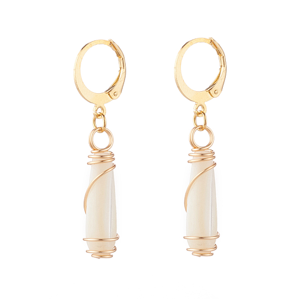 PandaHall Teardrop Natural Trochid Shell Wire Wrapped Dangle Hoop Earrings for Women, Golden, Creamy White, 41mm, Pin: 0.7mm Shell Teardrop
PandaHall Teardrop Natural Trochid Shell Wire Wrapped Dangle Hoop Earrings for Women, Golden, Creamy White, 41mm, Pin: 0.7mm Shell Teardrop