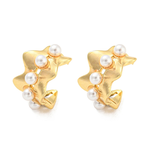 PandaHall Rack Plating Brass Wave Cuff Earrings with Plastic Pearl, Long-Lasting Plated, Lead Free & Cadmium Free, Real 18K Gold Plated...
PandaHall Rack Plating Brass Wave Cuff Earrings with Plastic Pearl, Long-Lasting Plated, Lead Free & Cadmium Free, Real 18K Gold Plated...