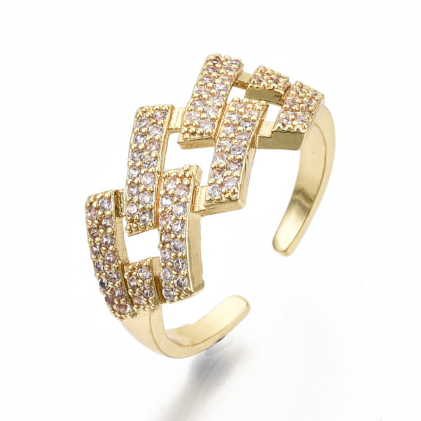 PandaHall Brass Micro Pave Clear Cubic Zirconia Cuff Rings, Open Rings, Cadmium Free & Nickel Free & Lead Free, Rhombus, Real 16K Gold...
PandaHall Brass Micro Pave Clear Cubic Zirconia Cuff Rings, Open Rings, Cadmium Free & Nickel Free & Lead Free, Rhombus, Real 16K Gold...
