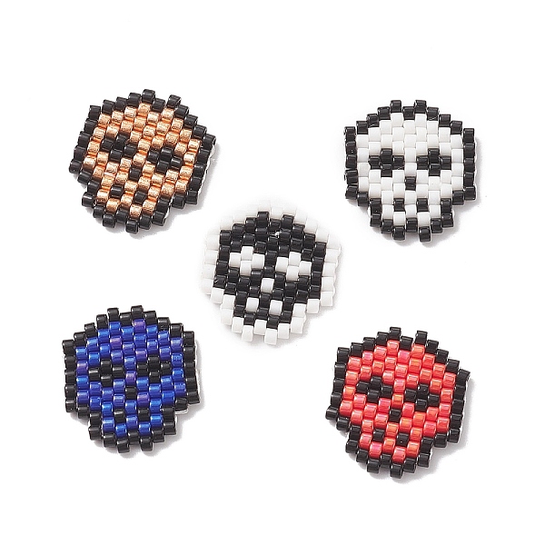 PandaHall Handmade Japanese Seed Beads, Loom Pattern, Skull, Mixed Color, 17x15x2mm Glass Skull Multicolor
PandaHall Handmade Japanese Seed Beads, Loom Pattern, Skull, Mixed Color, 17x15x2mm Glass Skull Multicolor