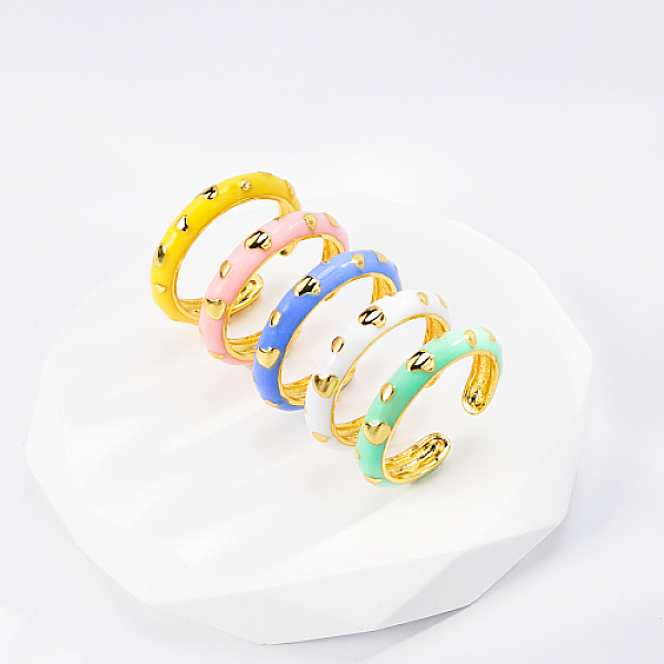 PandaHall 5Pcs 5 Color Brass Enamel Open Cuff Rings Set, Stackable Finger Rings, Mixed Color, Inner Diameter: 16~18mm, 1Pc/color Brass..., Multicolor
PandaHall 5Pcs 5 Color Brass Enamel Open Cuff Rings Set, Stackable Finger Rings, Mixed Color, Inner Diameter: 16~18mm, 1Pc/color Brass..., Multicolor