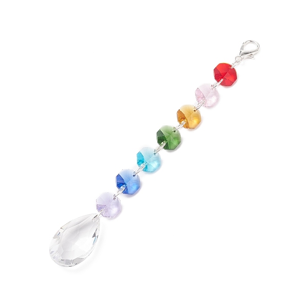 PandaHall Electroplate Octagon Glass Beaded Pendant Decorations, Suncatchers, Rainbow Maker, with Alloy Lobster Claw Clasps, Clear Faceted...
PandaHall Electroplate Octagon Glass Beaded Pendant Decorations, Suncatchers, Rainbow Maker, with Alloy Lobster Claw Clasps, Clear Faceted...