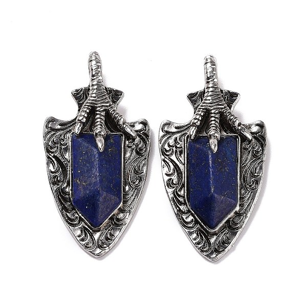 PandaHall Natural Lapis Lazuli Faceted Big Pendants, Dragon Claw with Arrow Charms, with Antique Silver Plated Alloy Findings...
PandaHall Natural Lapis Lazuli Faceted Big Pendants, Dragon Claw with Arrow Charms, with Antique Silver Plated Alloy Findings...