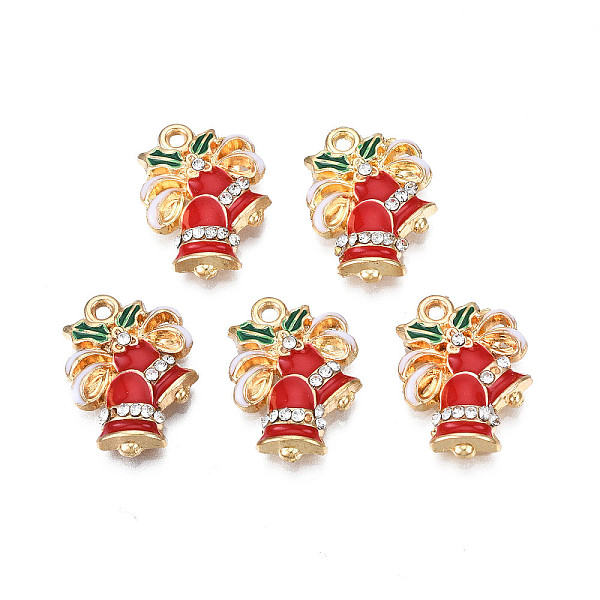 PandaHall Rack Plating Alloy Enamel Pendants, with Crystal Rhinestone, Cadmium Free & Nickel Free & Lead Free, Christmas Bell, Light Gold..., Red
PandaHall Rack Plating Alloy Enamel Pendants, with Crystal Rhinestone, Cadmium Free & Nickel Free & Lead Free, Christmas Bell, Light Gold..., Red