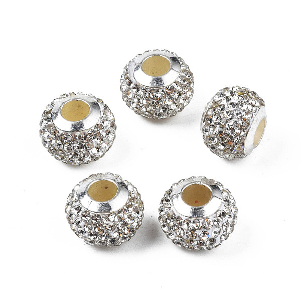 PandaHall Handmade Polymer Clay Rhinestone European Beads, with Silver Tone CCB Plastic Double Cores, Large Hole Beads, Rondelle, Crystal..., Clear
PandaHall Handmade Polymer Clay Rhinestone European Beads, with Silver Tone CCB Plastic Double Cores, Large Hole Beads, Rondelle, Crystal..., Clear