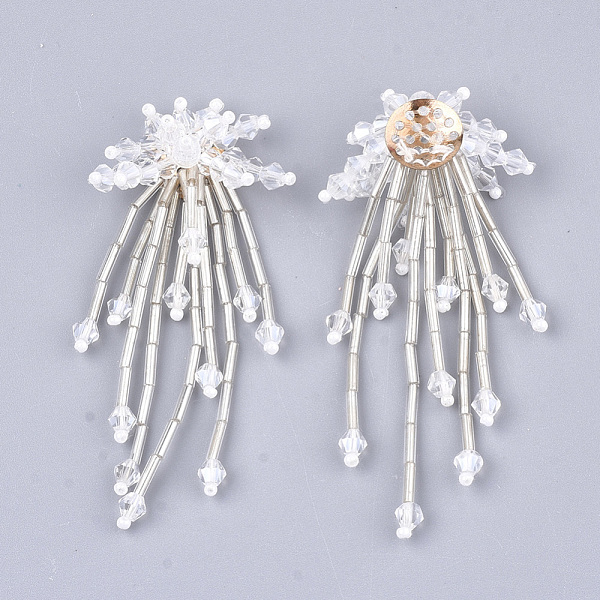 PandaHall Glass Beads Cabochons, with Seed Beads and Iron Sieve Findings, Light Gold, Clear, 68~71x26~33mm Glass Others Clear
PandaHall Glass Beads Cabochons, with Seed Beads and Iron Sieve Findings, Light Gold, Clear, 68~71x26~33mm Glass Others Clear