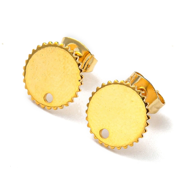 PandaHall 201 Stainless Steel Stud Earring Findings, with 304 Stainless Steel Pin & Hole & Friction Ear Nuts, Flat Round, Real 24K Gold...
PandaHall 201 Stainless Steel Stud Earring Findings, with 304 Stainless Steel Pin & Hole & Friction Ear Nuts, Flat Round, Real 24K Gold...