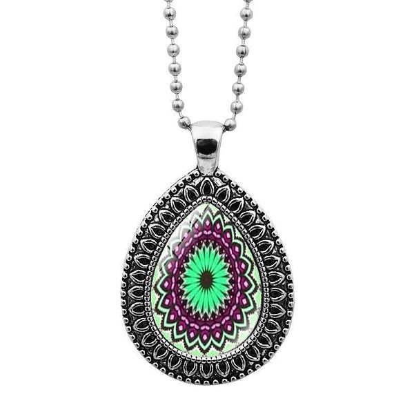 PandaHall Glass Teardrop with Mandala Flower Pendant Necklace with Ball Chains, Platinum Alloy Jewelry for Women, Pale Green, 23.62 inch...
PandaHall Glass Teardrop with Mandala Flower Pendant Necklace with Ball Chains, Platinum Alloy Jewelry for Women, Pale Green, 23.62 inch...