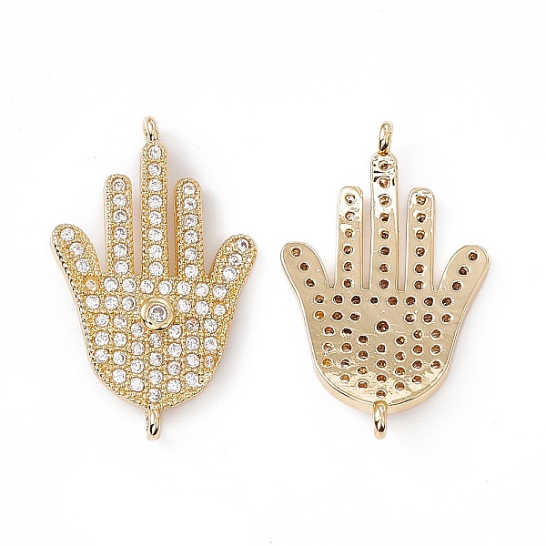 PandaHall Brass Micro Pave Clear Cubic Zirconia Connector Charms, Religion, Hamsa Hand/Hand of Miriam Links, Real 18K Gold Plated...
PandaHall Brass Micro Pave Clear Cubic Zirconia Connector Charms, Religion, Hamsa Hand/Hand of Miriam Links, Real 18K Gold Plated...