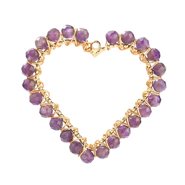 PandaHall Heart Natural Faceted Amethyst Pendants, Wire Wrapped Pendants, with Brass Findings and Eco-Friendly Copper Wire, Golden...
PandaHall Heart Natural Faceted Amethyst Pendants, Wire Wrapped Pendants, with Brass Findings and Eco-Friendly Copper Wire, Golden...