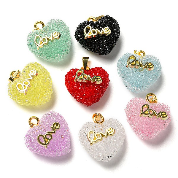 PandaHall Druzy Resin Pendants, Word Love Heart Charms with Rack Plating Golden Tone Brass Snap on Bails, Long-Lasting Plated, Cadmium Free..., Multicolor
PandaHall Druzy Resin Pendants, Word Love Heart Charms with Rack Plating Golden Tone Brass Snap on Bails, Long-Lasting Plated, Cadmium Free..., Multicolor