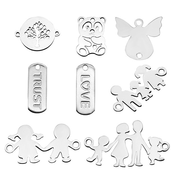 PandaHall 201 Stainless Steel Pendants, with Links Connectors, Laser Cut, Mixed Shapes, Stainless Steel Color, 8pcs/set 201 Stainless Steel...
PandaHall 201 Stainless Steel Pendants, with Links Connectors, Laser Cut, Mixed Shapes, Stainless Steel Color, 8pcs/set 201 Stainless Steel...