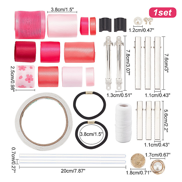 PandaHall DIY Bowknot Children Hair Accessories Making Kit, Including Silk Ribbon, Iron & Alloy Hair Pin Findings, Plastic Cabochons, Nylon..., Red
PandaHall DIY Bowknot Children Hair Accessories Making Kit, Including Silk Ribbon, Iron & Alloy Hair Pin Findings, Plastic Cabochons, Nylon..., Red
