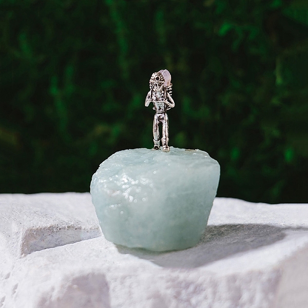 PandaHall Nuggets Natural Aquamarine & Brass Miner Model Mineral Specimen Display Decoration, for Home Office Meditation Decoration...
PandaHall Nuggets Natural Aquamarine & Brass Miner Model Mineral Specimen Display Decoration, for Home Office Meditation Decoration...