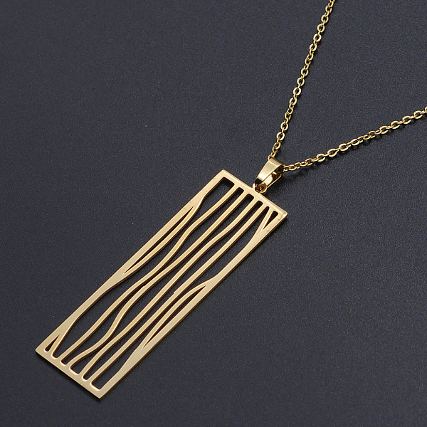 PandaHall 201 Stainless Steel Pendant Necklaces, with Cable Chains and Lobster Claw Clasps, Rectangle, Golden, 17.71 inch(45cm), 1.5mm 201...
PandaHall 201 Stainless Steel Pendant Necklaces, with Cable Chains and Lobster Claw Clasps, Rectangle, Golden, 17.71 inch(45cm), 1.5mm 201...