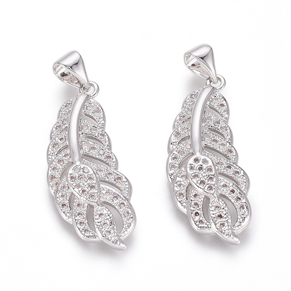 PandaHall Brass Micro Pave Clear Cubic Zirconia Pendants, Feather, Platinum, 26x11x3mm, Hole: 5x3mm Brass+Cubic Zirconia Feather Clear
PandaHall Brass Micro Pave Clear Cubic Zirconia Pendants, Feather, Platinum, 26x11x3mm, Hole: 5x3mm Brass+Cubic Zirconia Feather Clear