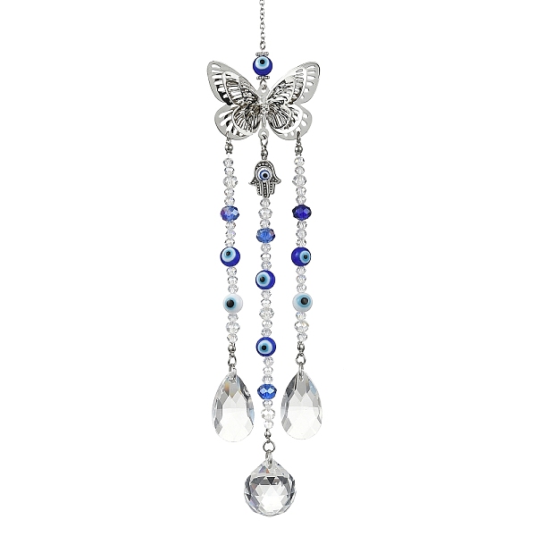 PandaHall Glass & Lampwork Pendant Decorations, with Brass & Stainless Steel Findings, Butterfly & Evil Eye, Blue, 284mm Lampwork Butterfly...
PandaHall Glass & Lampwork Pendant Decorations, with Brass & Stainless Steel Findings, Butterfly & Evil Eye, Blue, 284mm Lampwork Butterfly...
