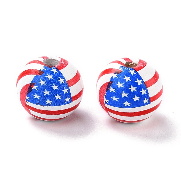 PandaHall Independence Day Natural Wood Beads, Spray Painted, Ball with the Old Glory, Blue & White, Red, 16x14.5mm, Hole: 2.8~3.2mm Wood...
PandaHall Independence Day Natural Wood Beads, Spray Painted, Ball with the Old Glory, Blue & White, Red, 16x14.5mm, Hole: 2.8~3.2mm Wood...