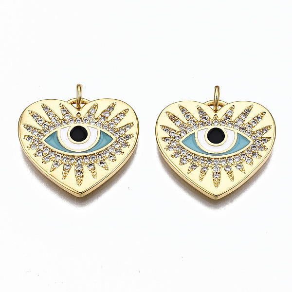 PandaHall Brass Micro Pave Clear Cubic Zirconia Pendants, with Enamel and Jump Rings, Cadmium Free & Nickel Free & Lead Free, Heart with Eye...
PandaHall Brass Micro Pave Clear Cubic Zirconia Pendants, with Enamel and Jump Rings, Cadmium Free & Nickel Free & Lead Free, Heart with Eye...