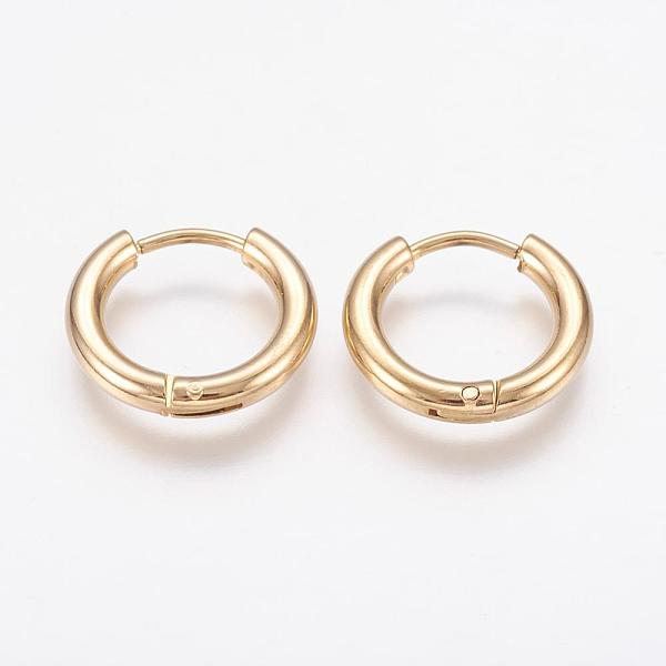 PandaHall 304 Stainless Steel Huggie Hoop Earrings, Hypoallergenic Earrings, Golden, 15x2.5mm, 10 Gauge, Pin: 1mm 304 Stainless Steel Ring
PandaHall 304 Stainless Steel Huggie Hoop Earrings, Hypoallergenic Earrings, Golden, 15x2.5mm, 10 Gauge, Pin: 1mm 304 Stainless Steel Ring