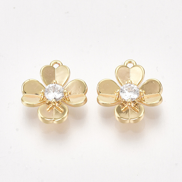 PandaHall Brass Cubic Zirconia Charms, Flower, Clear, Nickel Free, Real 18K Gold Plated, 11x10x2.5mm, Hole: 0.8mm Brass+Cubic Zirconia...
PandaHall Brass Cubic Zirconia Charms, Flower, Clear, Nickel Free, Real 18K Gold Plated, 11x10x2.5mm, Hole: 0.8mm Brass+Cubic Zirconia...