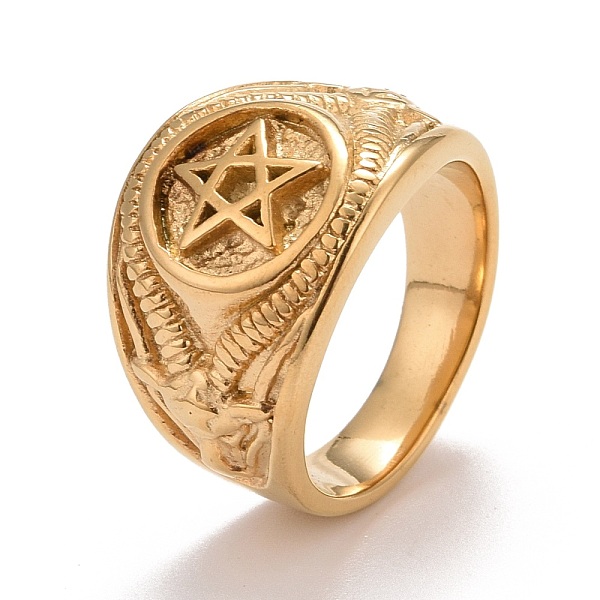 PandaHall Ion Plating(IP) 304 Stainless Steel Pentagram Chunky Finger Ring for Women, Golden, Inner Diameter: 18.1~22.2mm 304 Stainless...
PandaHall Ion Plating(IP) 304 Stainless Steel Pentagram Chunky Finger Ring for Women, Golden, Inner Diameter: 18.1~22.2mm 304 Stainless...