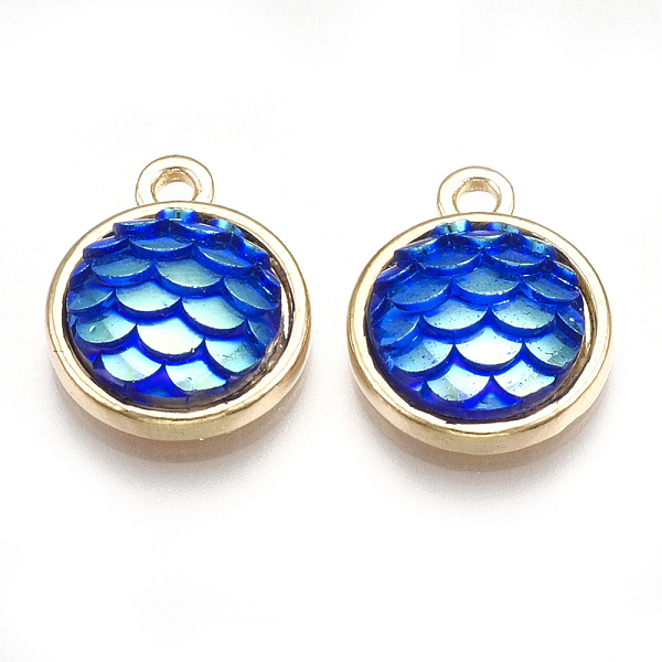 PandaHall Alloy Resin Charms, Flat Round with Mermaid Fish Scale Shaped, Light Gold, Blue, 15x12x4mm, Hole: 1.8mm Alloy+Resin Flat Round...
PandaHall Alloy Resin Charms, Flat Round with Mermaid Fish Scale Shaped, Light Gold, Blue, 15x12x4mm, Hole: 1.8mm Alloy+Resin Flat Round...