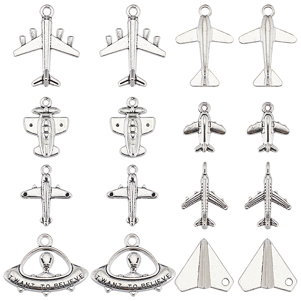 PandaHall SUNNYCLUE 80Pcs 8 Styles Tibetan Style Alloy Pendants, Alien/ET and UFO with Words & Airplane, Antique Silver...
PandaHall SUNNYCLUE 80Pcs 8 Styles Tibetan Style Alloy Pendants, Alien/ET and UFO with Words & Airplane, Antique Silver...