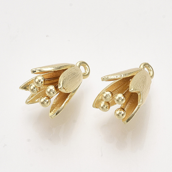 PandaHall Brass Charms, Nickel Free, Flower, Real 18K Gold Plated, 14x9x10mm, Hole: 1.2mm Brass Flower
PandaHall Brass Charms, Nickel Free, Flower, Real 18K Gold Plated, 14x9x10mm, Hole: 1.2mm Brass Flower