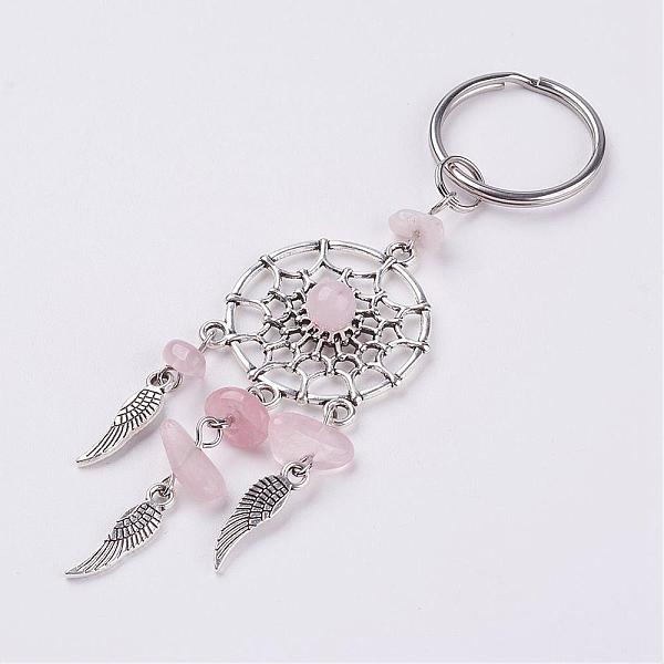 PandaHall Natural Chip Rose Quartz Keychain, with Tibetan Style Pendants and 316 Surgical Stainless Steel Key Ring, Woven Net/Web with..., Pink
PandaHall Natural Chip Rose Quartz Keychain, with Tibetan Style Pendants and 316 Surgical Stainless Steel Key Ring, Woven Net/Web with..., Pink