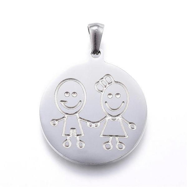 PandaHall 304 Stainless Steel Pendants, Flat Round with Boy & Girl, Stainless Steel Color, 38.5x25x2mm, Hole: 3x6mm 304 Stainless Steel Flat...
PandaHall 304 Stainless Steel Pendants, Flat Round with Boy & Girl, Stainless Steel Color, 38.5x25x2mm, Hole: 3x6mm 304 Stainless Steel Flat...