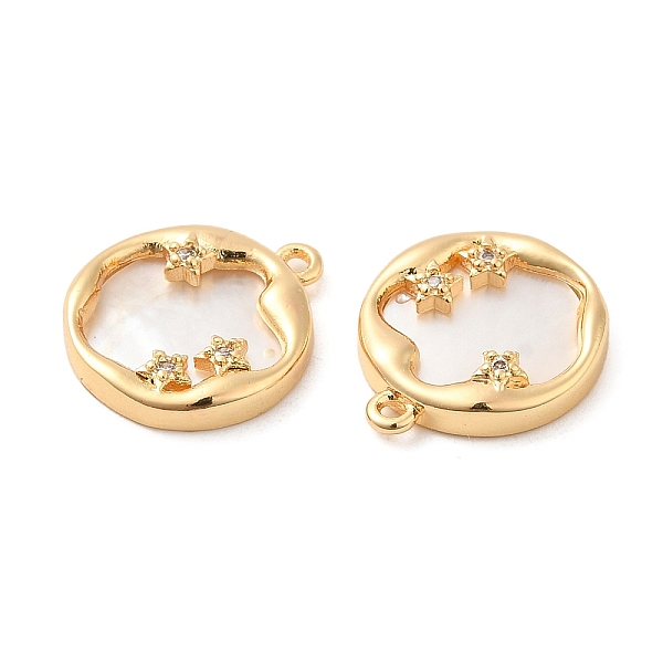 PandaHall Brass Micro Pave Cubic Zirconia Charms, with Shell, Flat Round with Star Charm, Real 18K Gold Plated, 14.5x13x3mm, Hole: 1mm..., Clear
PandaHall Brass Micro Pave Cubic Zirconia Charms, with Shell, Flat Round with Star Charm, Real 18K Gold Plated, 14.5x13x3mm, Hole: 1mm..., Clear