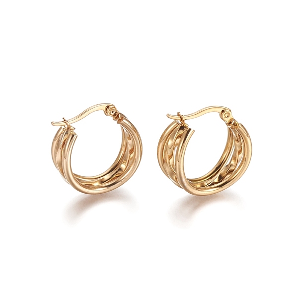 PandaHall 304 Stainless Steel Geometric Hoop Earrings, Hypoallergenic Earrings, Multi-Layer Earrings, Twist, Ring, Golden, 20x8.5mm, Pin...
PandaHall 304 Stainless Steel Geometric Hoop Earrings, Hypoallergenic Earrings, Multi-Layer Earrings, Twist, Ring, Golden, 20x8.5mm, Pin...